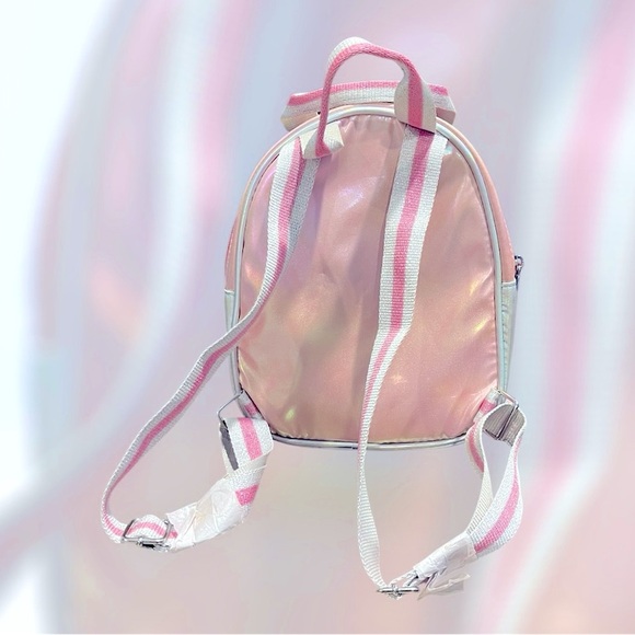 The Children's Place Iridescent pink & Silver Shakey Confetti Smiley Backpack - Picture 2 of 3
